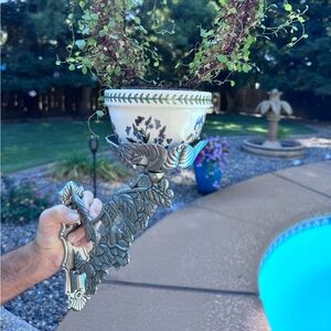 Decorative Pewter Wall Planter